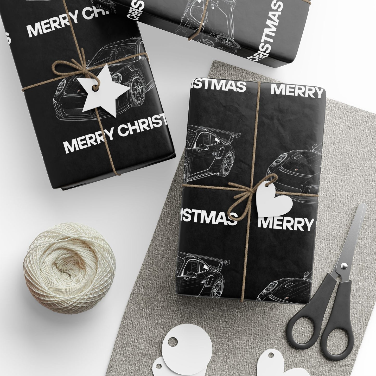 Minimalist Porsche Christmas Gift Wrapping Paper