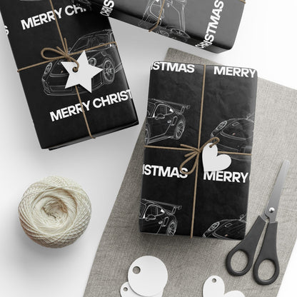 Minimalist Porsche Christmas Gift Wrapping Paper