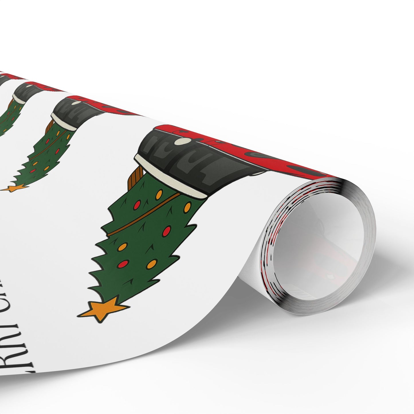 Mini Cooper Christmas Tree Wrapping Paper Roll — Festive Holiday Gift Wrap